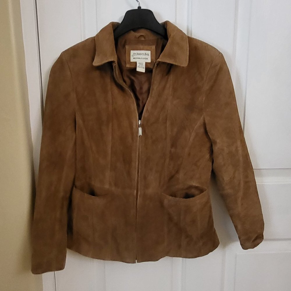 St. John's Bay Tan Suede Zip-Front Jacket